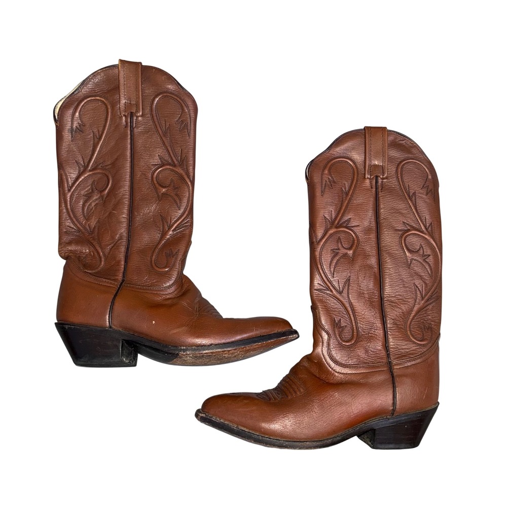 Dan Post Mens Tan Brown Leather Western Cowboy Boots DP3211R Size 7 M